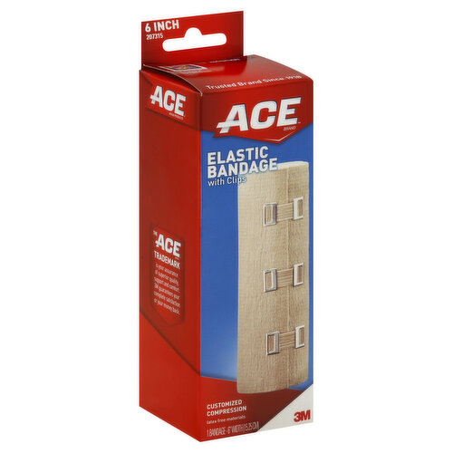 Ace Elastic Bandage, with Clips, 6 Inch