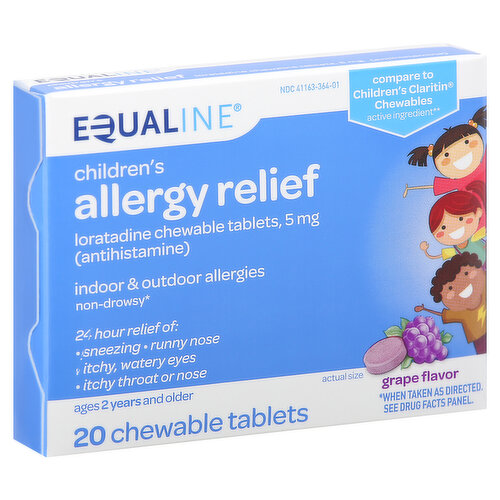 Equaline Allergy Relief, Children's, Chewable Tablets, Grape Flavor