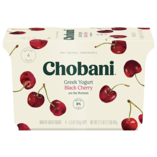 We have been on a mission since day one: to provide better food for more people.
www.chobani.com 1-877-847-6181 100% Recycled Paperboard®
Paper sleeve is recyclable.
Plastic cup is recyclable. Discard seal & rinse cup.
Plastic label is not recyclable. Cup is not recyclable unless label is removed.
www.how2recycle.info Black cherries in glittering bushels. Sweet, supple gemstones—singing, breathing, bursting black cherry. Plucked and delivered proudly, tenderly, to you.; A portion of profits for a better world.