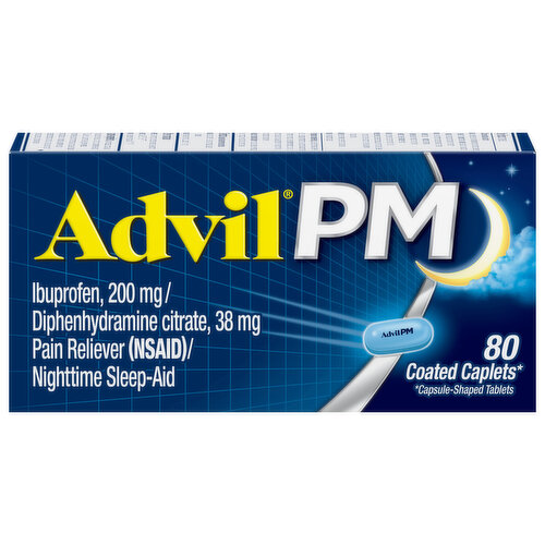 Advil PM Pain Reliever (NSAID)/Sleep-Aid, Coated Caplets