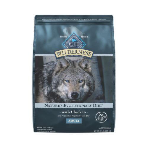 Blue Buffalo Blue Wilderness Wilderness High Protein Natural Adult Dry Dog Food plus Wholesome Grains, Chicken