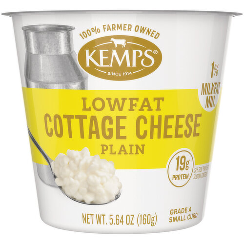 Kemps Cottage Cheese, Low Fat, Plain, Small Curd