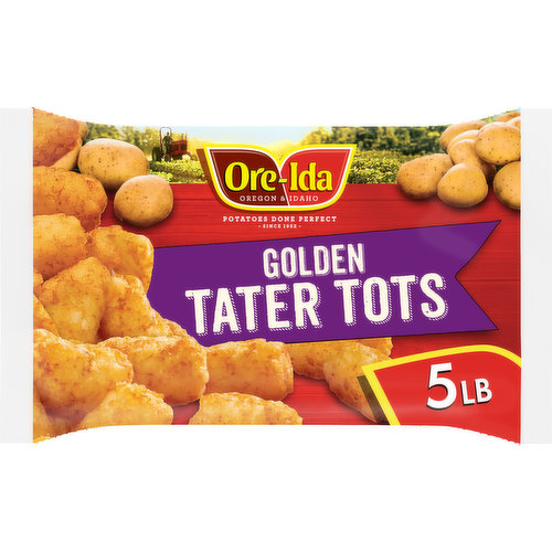 Ore-Ida Golden Tater Tots Seasoned Shredded Frozen Potatoes Value Size