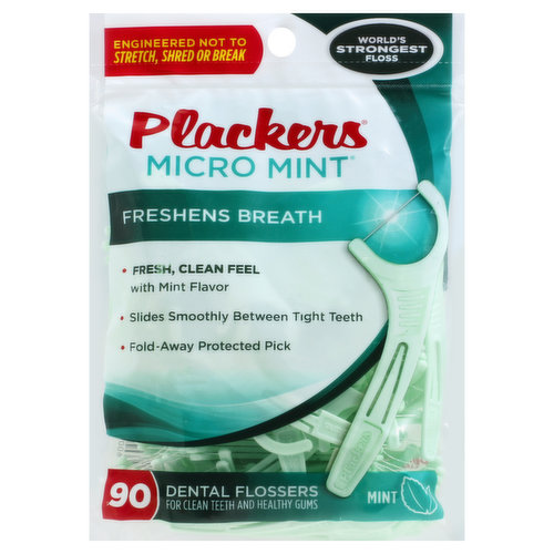 Plackers Dental Flossers, Mint