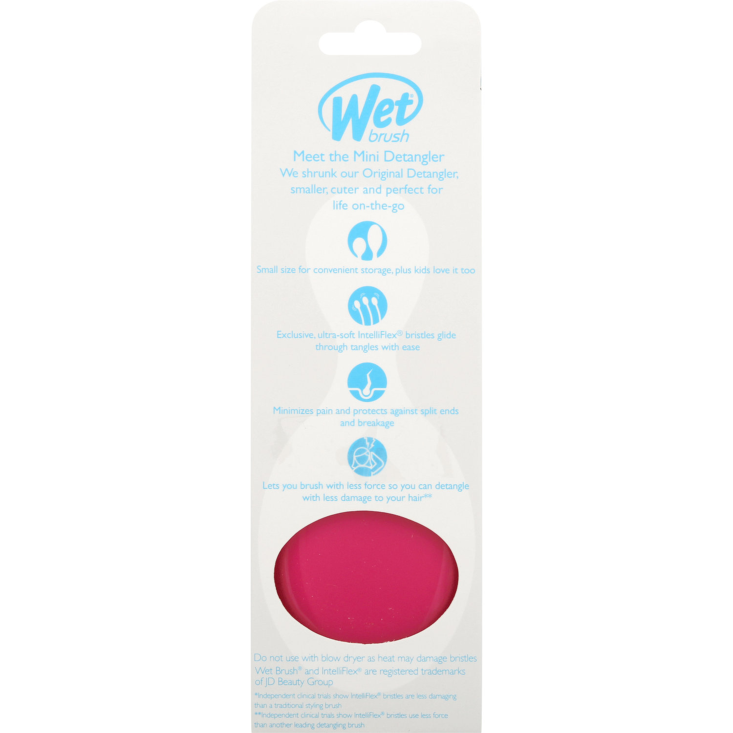 Wet Brush Original Detangler Hair Brush - Punchy Pink - Exclusive  Ultra-soft IntelliFlex Bristles - Glide Through Tangles With Ease For All  Hair Types