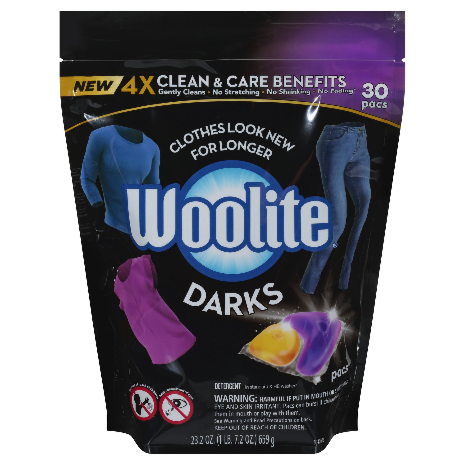  Woolite Darks Pacs, Laundry Detergent Pacs, 30 Count