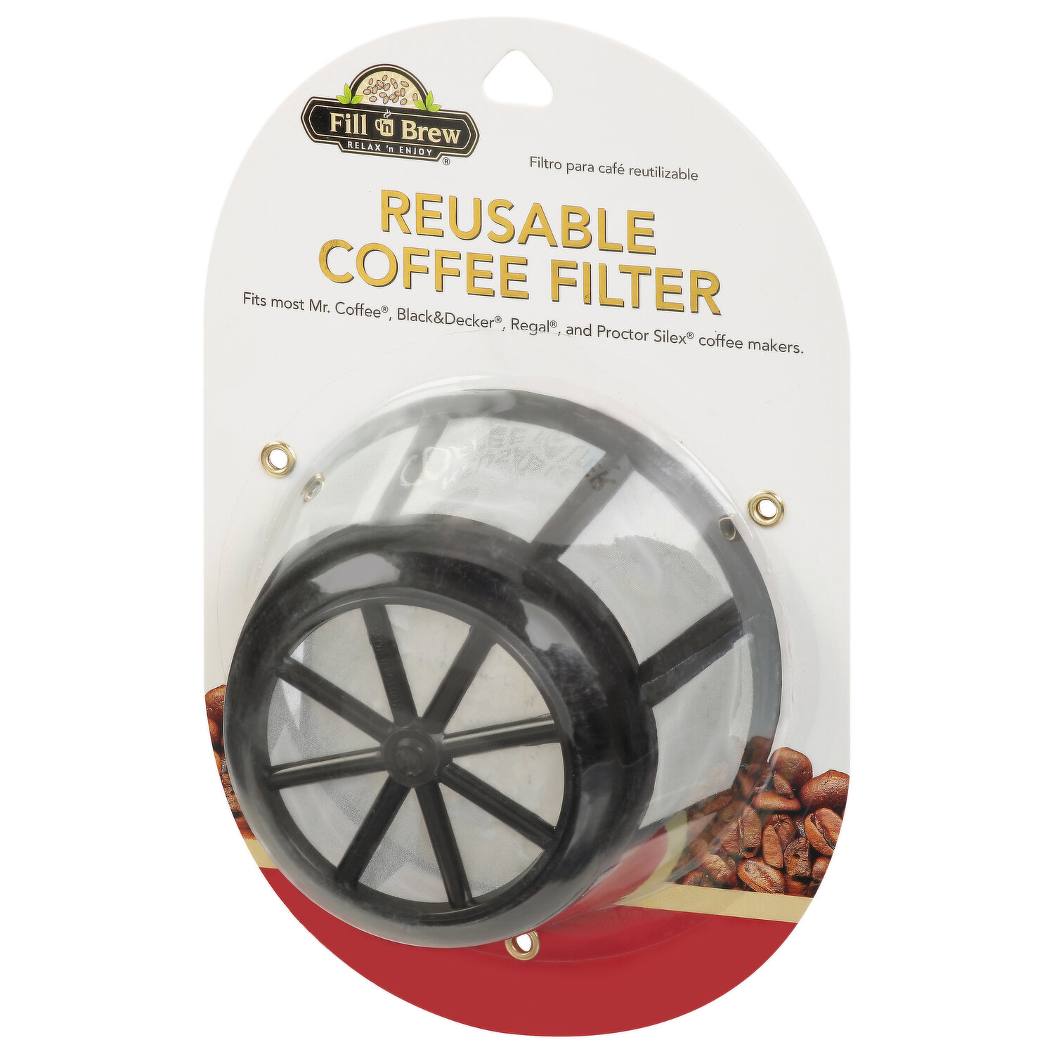 Fill & Brew Reusable Coffee Filter Basket for Most Mr. Coffee, Black &  Decker Plastic Makers