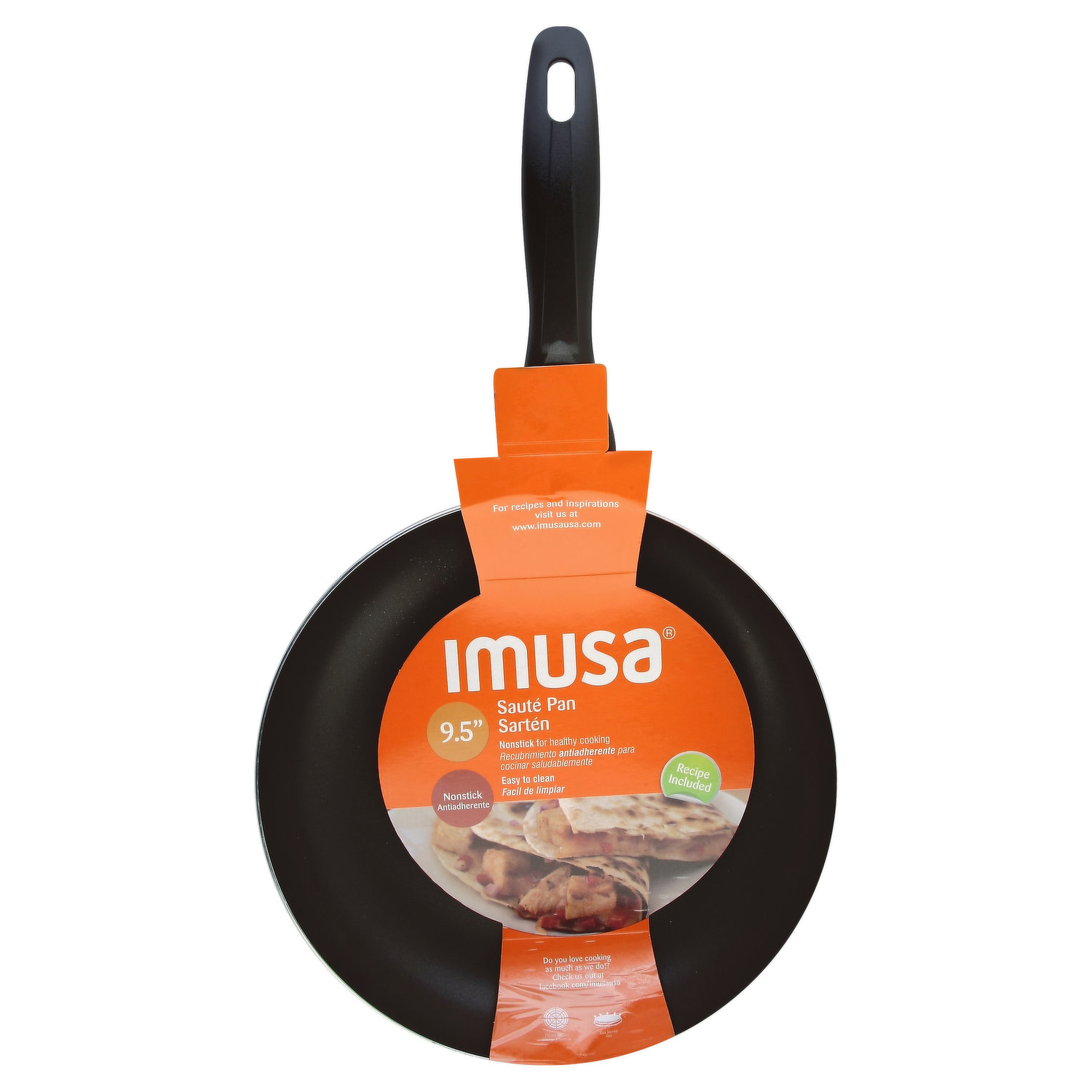 Imusa Non Stick Griddle Comal with Soft Touch Handle, Black, 12