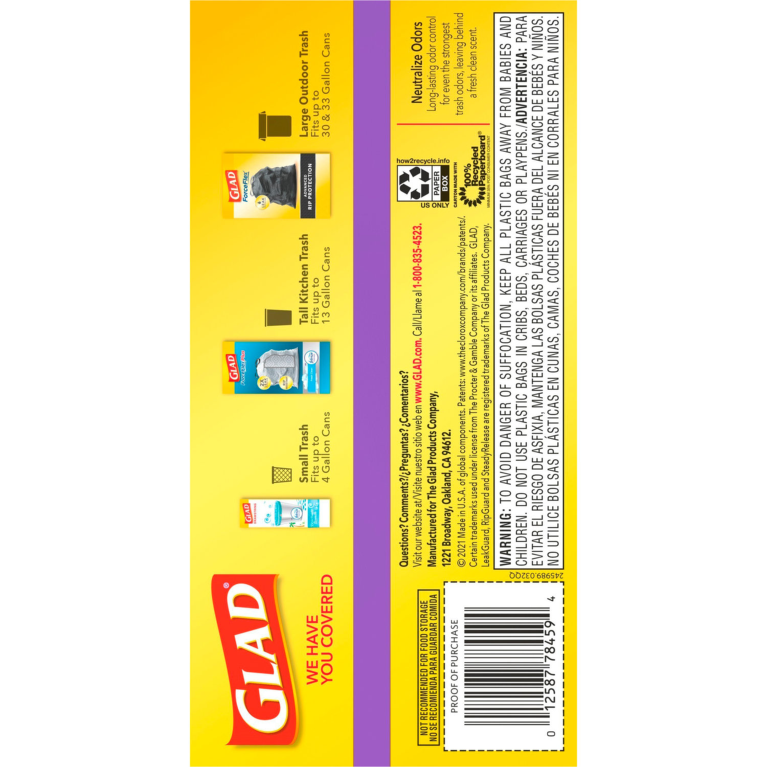 Glad forceflex plus 33 gallon deals