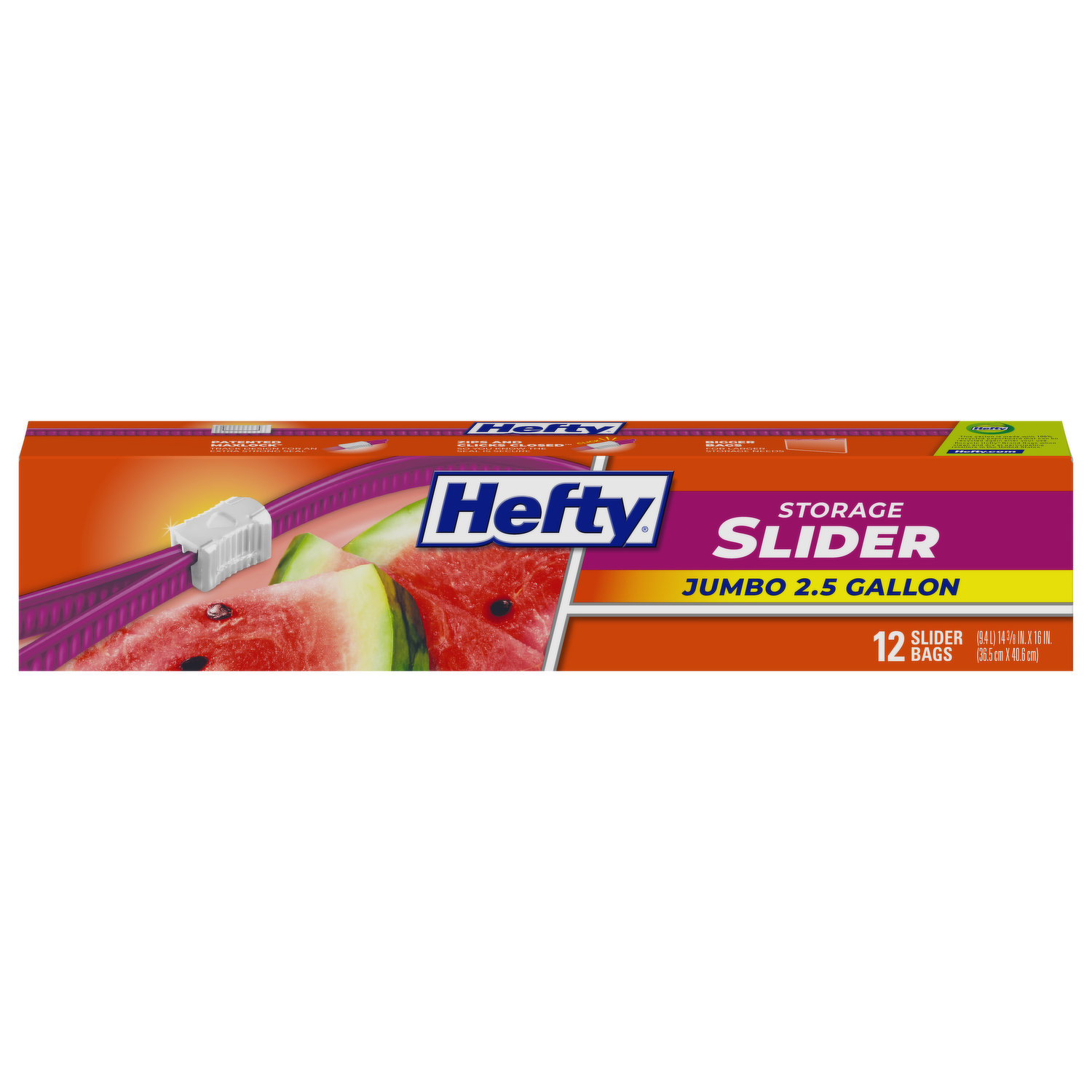 Hefty Slider Bags, Storage, Quart, Mega Pack