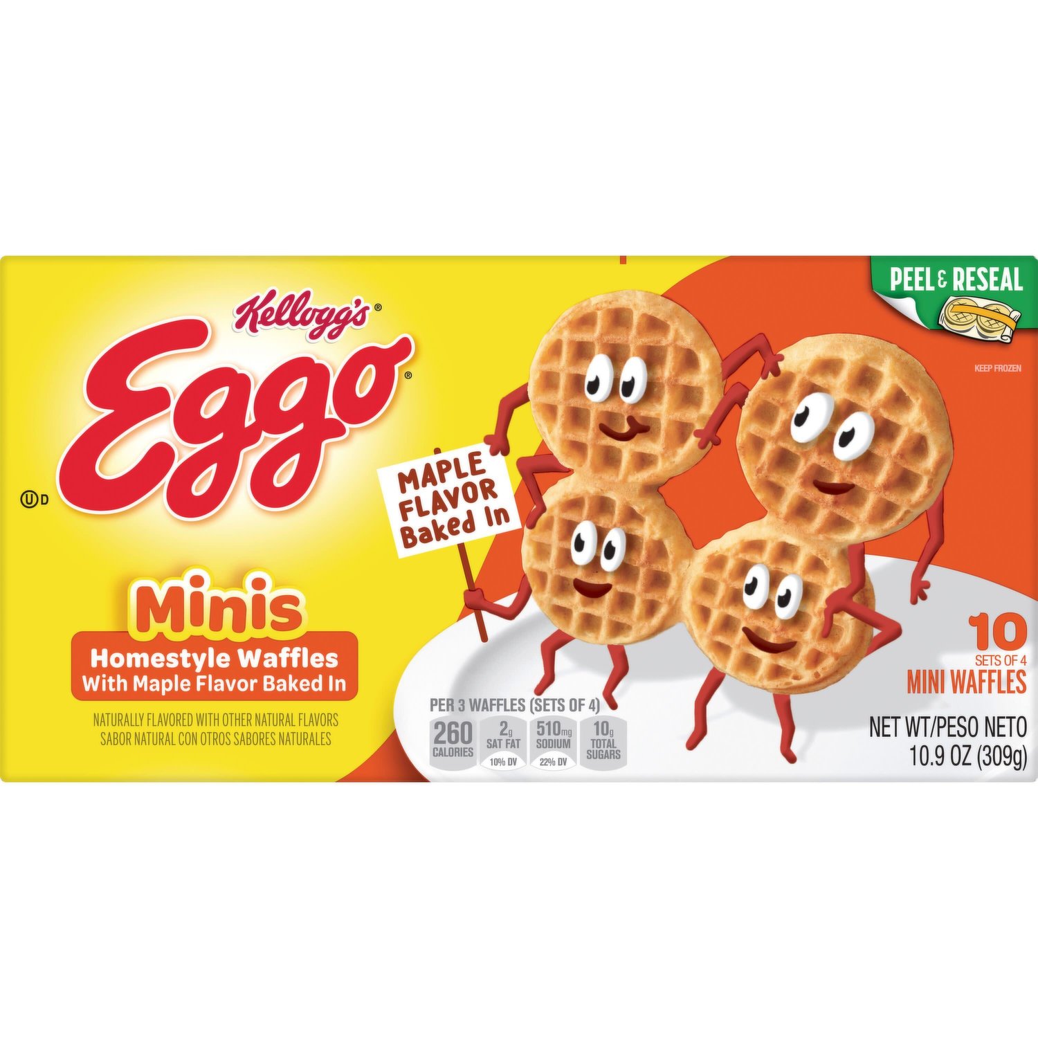 Eggo Minis Cinnamon Toast Frozen Waffle Bites, 25.8 oz, 24 Count