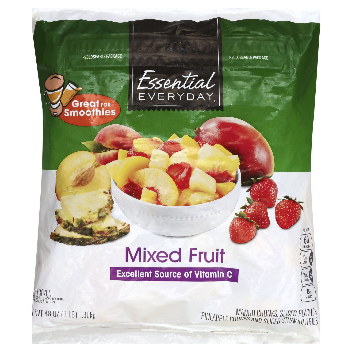 Great Value Pineapple Chunks, 48 oz (Frozen)