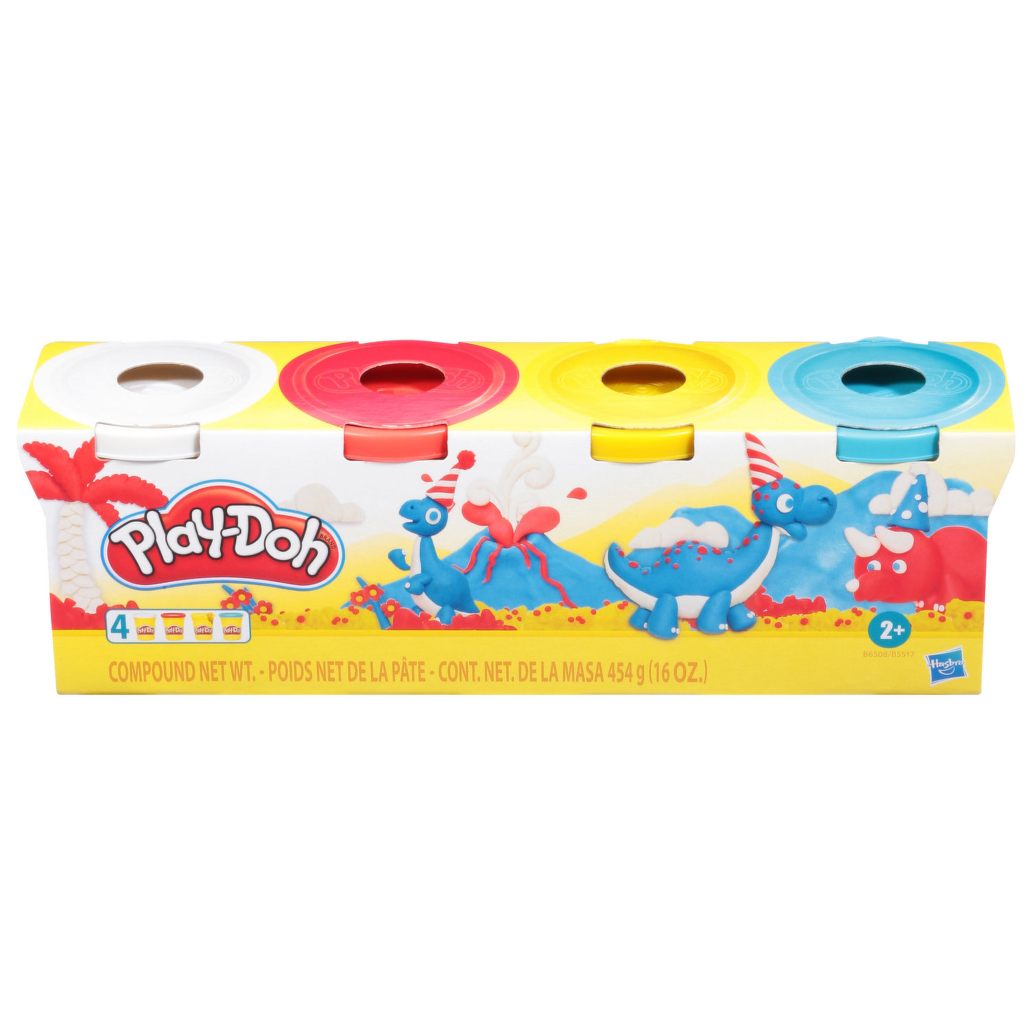 Hasbro Play-Doh 4-Pack of Colors 16 Ounce Total - Red, Yellow, White and  Blue