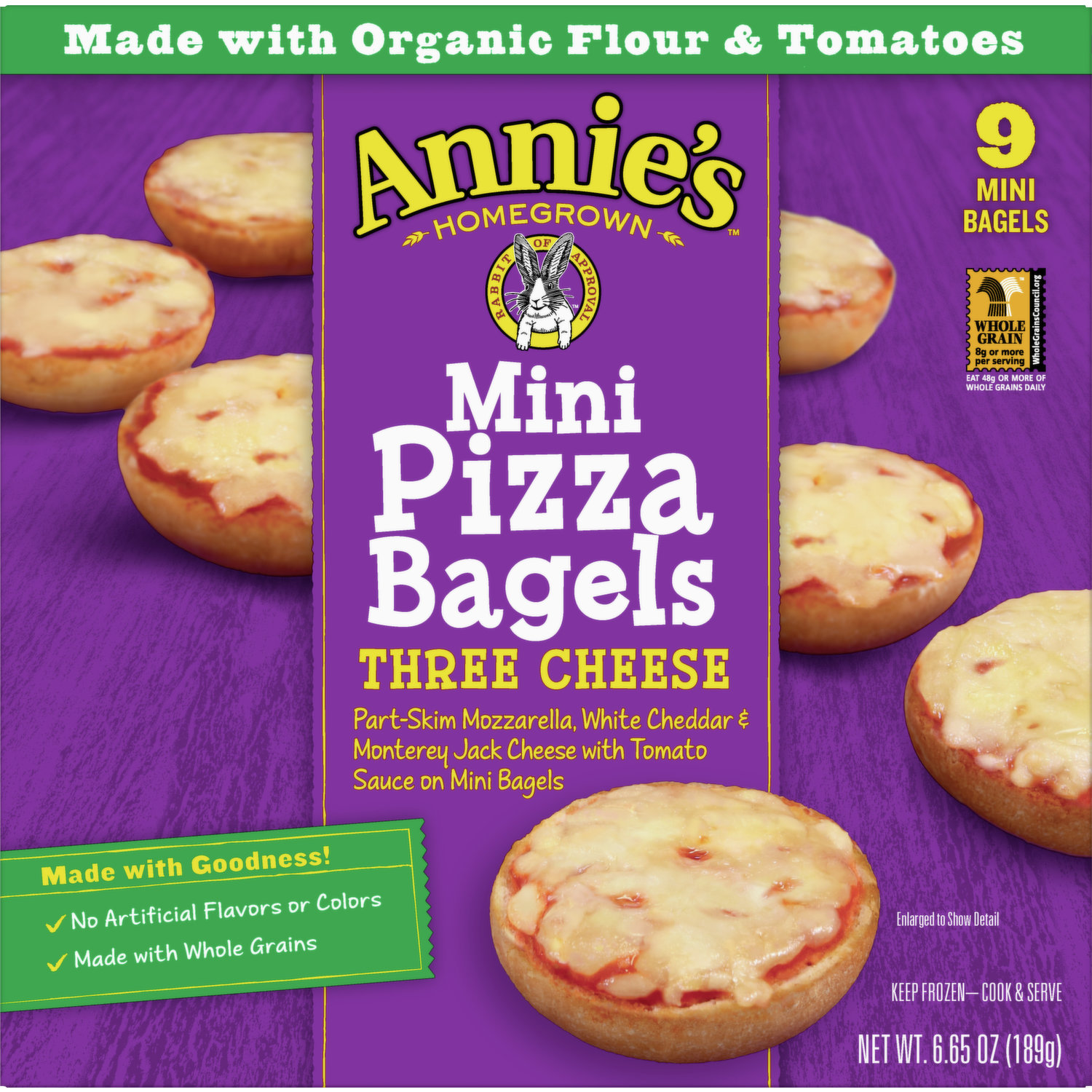 Save on Annie's Homegrown Mini Pizza Bagels Three Cheese - 9 ct Order  Online Delivery