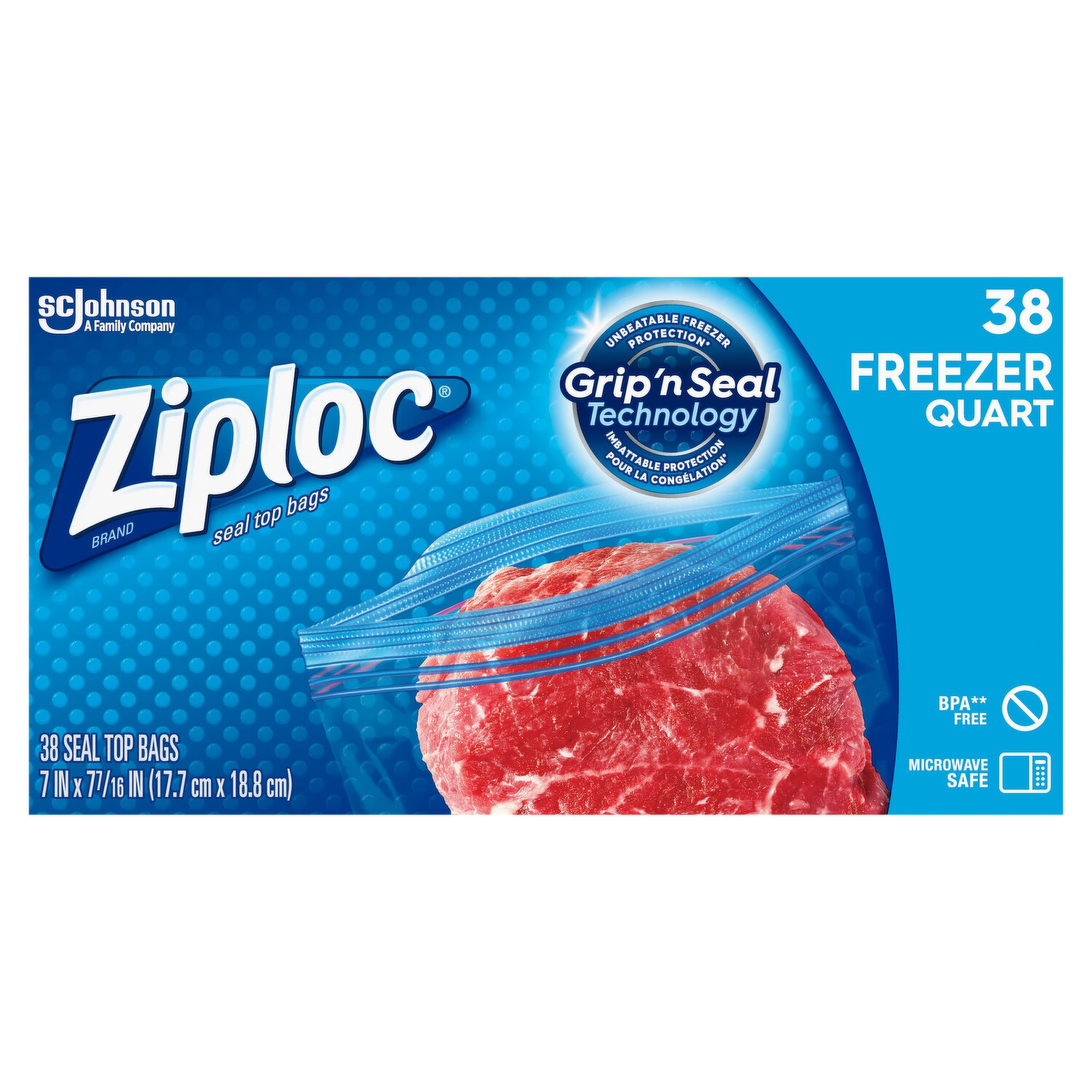 Ziploc 54-Count Quart Grip N' Seal Freezer Storage Bags (Packaging