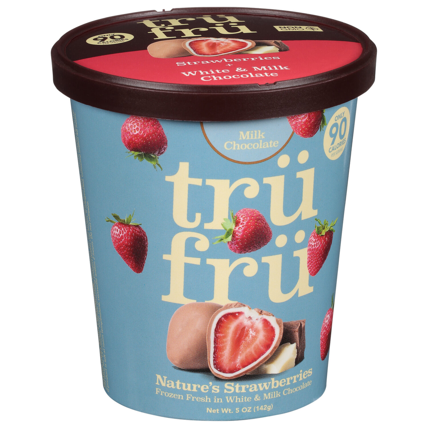 Tru Fru White And Milk Chocolate Frozen Strawberries - 8oz : Target