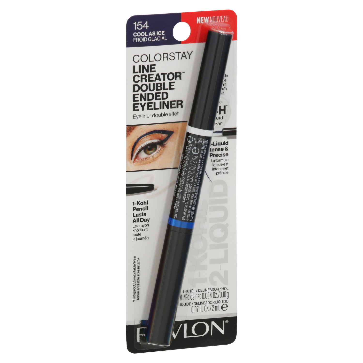 ColorStay Line Creator Eyeliner, Double Ended, 154 Cool As Ice, 1 
