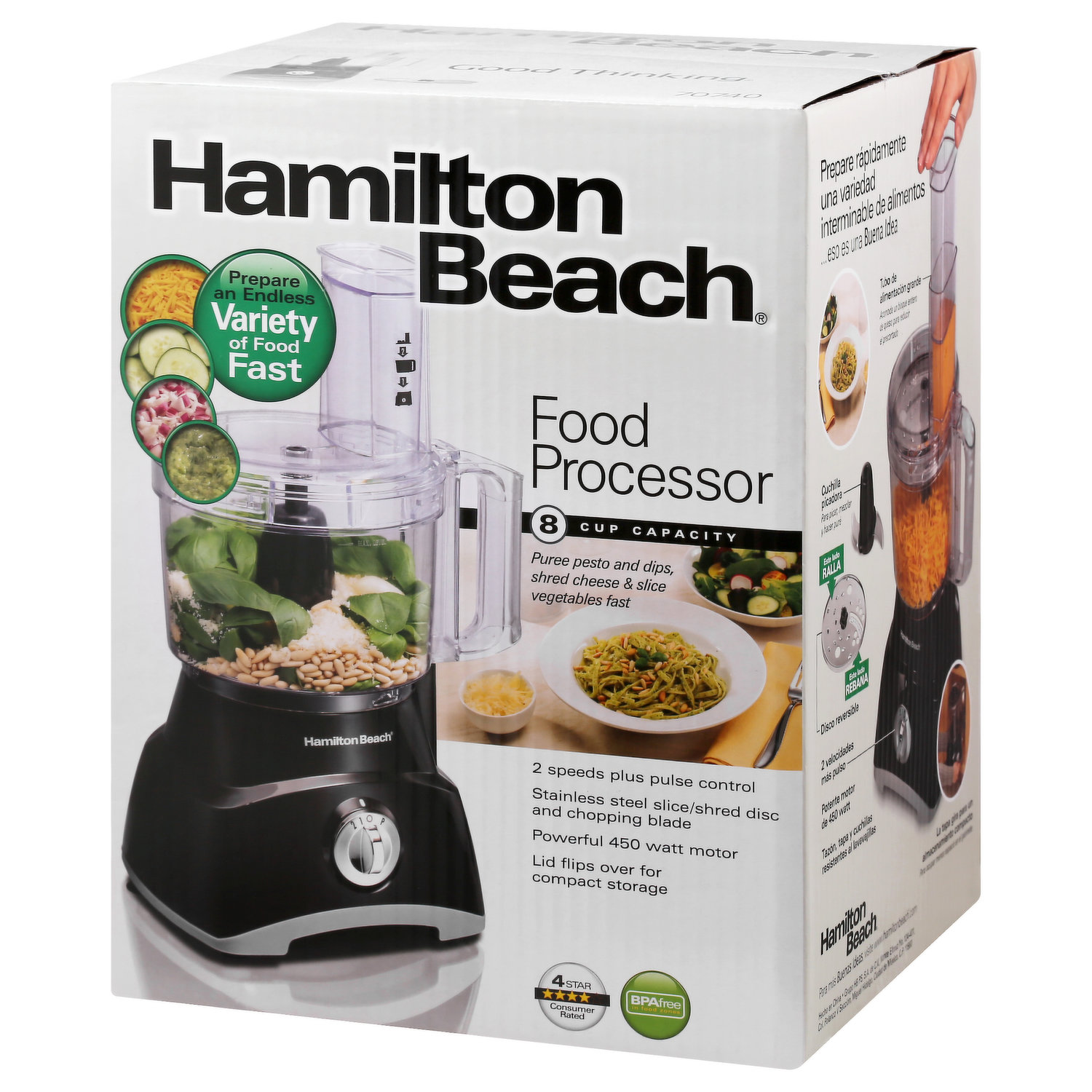 Hamilton Beach 8-Cup Compact Food Processor Black – R & B Import