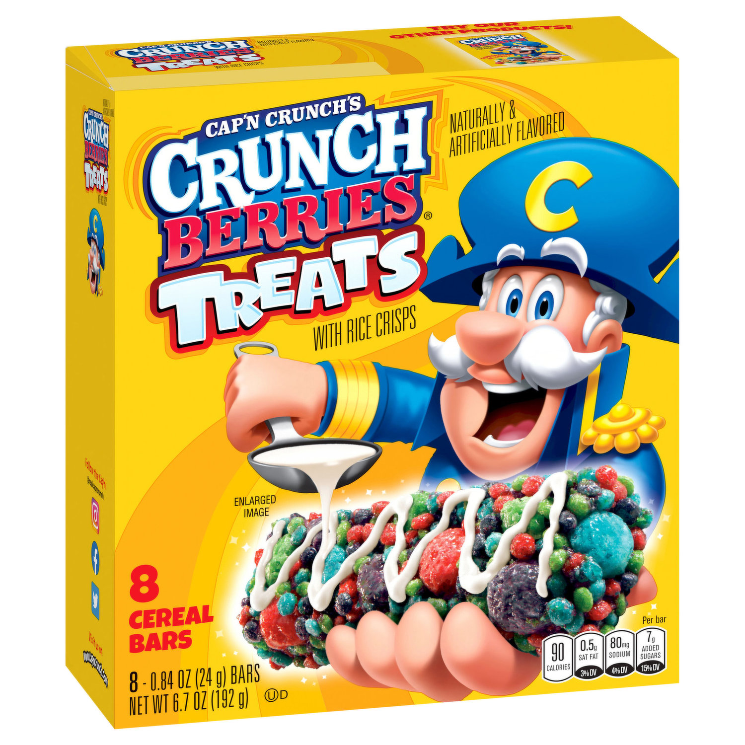 Cap'n Crunch Treats, with Rice Crisps, Crunch Berries, 8 Each