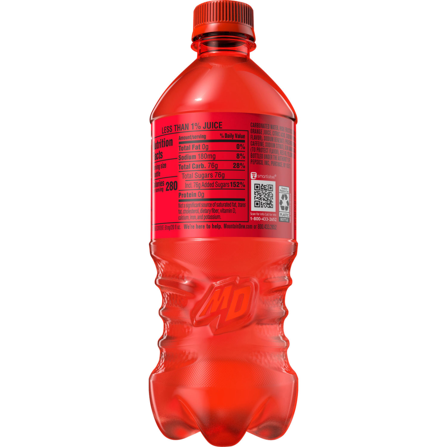 Mtn Dew Soda, Code Red, 20 Fluid ounce