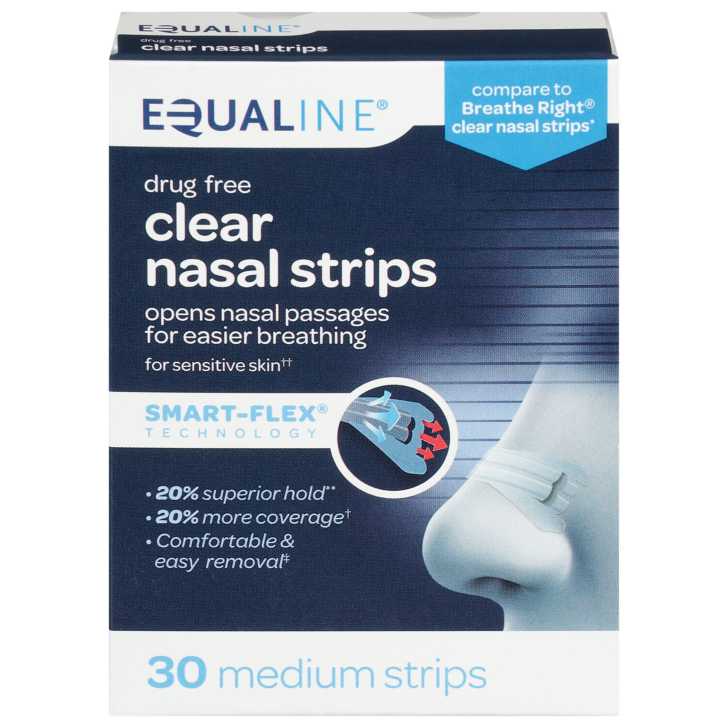 Breathe Right Size Small/Medium 30-Count Nasal Strips in Clear 