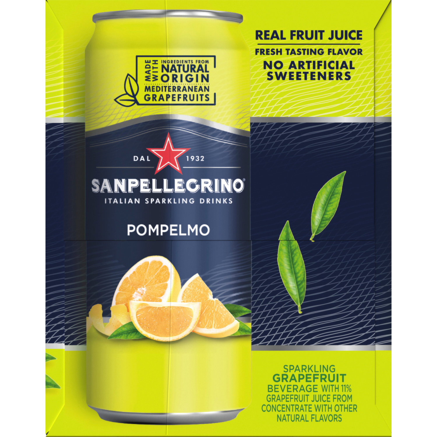 Sanpellegrino Sparkling Drinks, Italian, Pompelmo, 6 Each