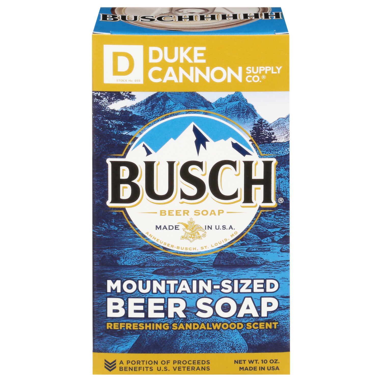 Duke Cannon Supply Co. Busch Beer Soap, Refreshing Sandalwood Scent, Mountain-Sized - 10 oz