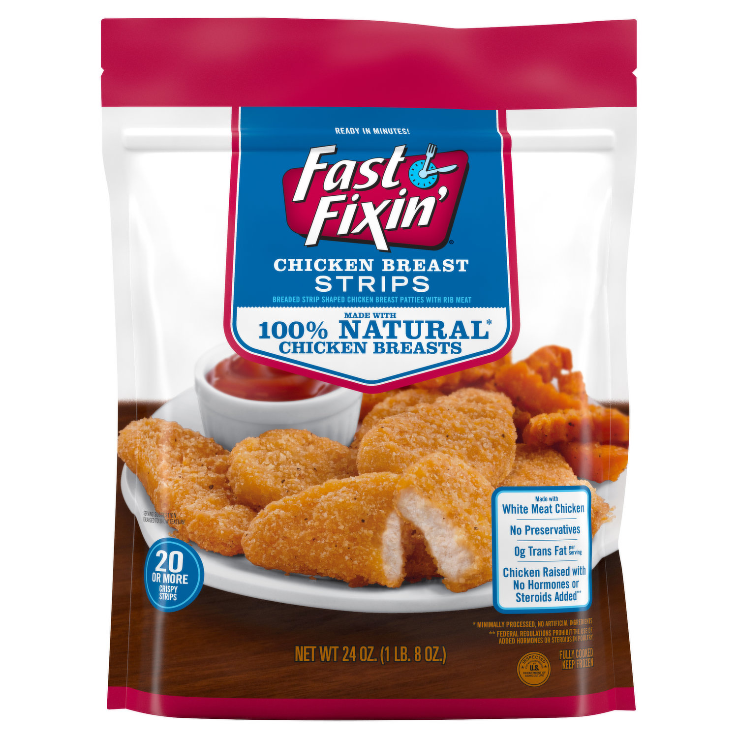 JUST BARE - Just Bare Lightly Breaded Chicken Breast Strips 24 o (24  ounces)