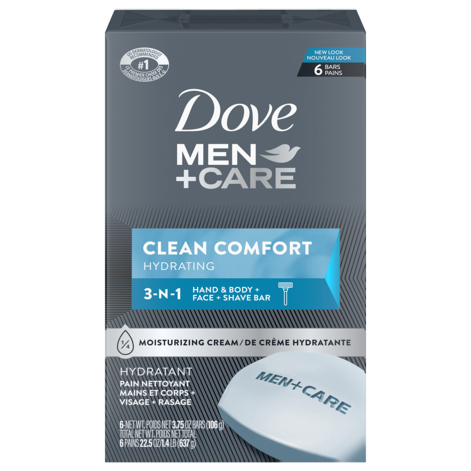 Dove Men+Care 3 in 1 Bar Cleanser for Body, Face, and Shaving Extra Fresh  Body and Facial Cleanser More Moisturizing Than Bar Soap to Clean and  Hydrate Skin 3.75 Ounce (Pack of