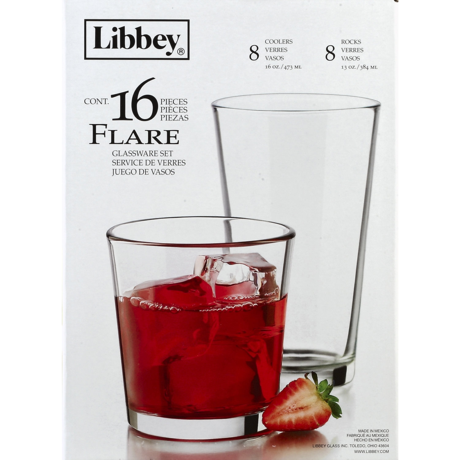 16-Piece Glassware Set (Flare), Libbey