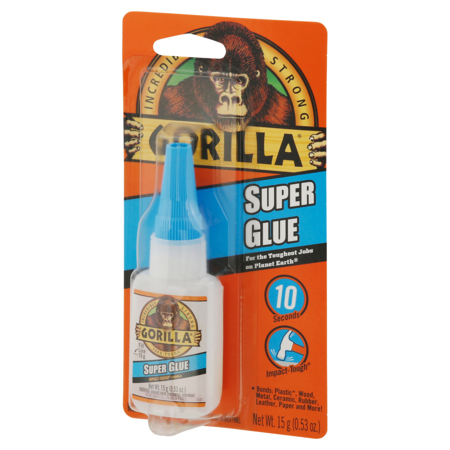 Gorilla Glue Clear Super Glue Gel Bottle, 15 Grams