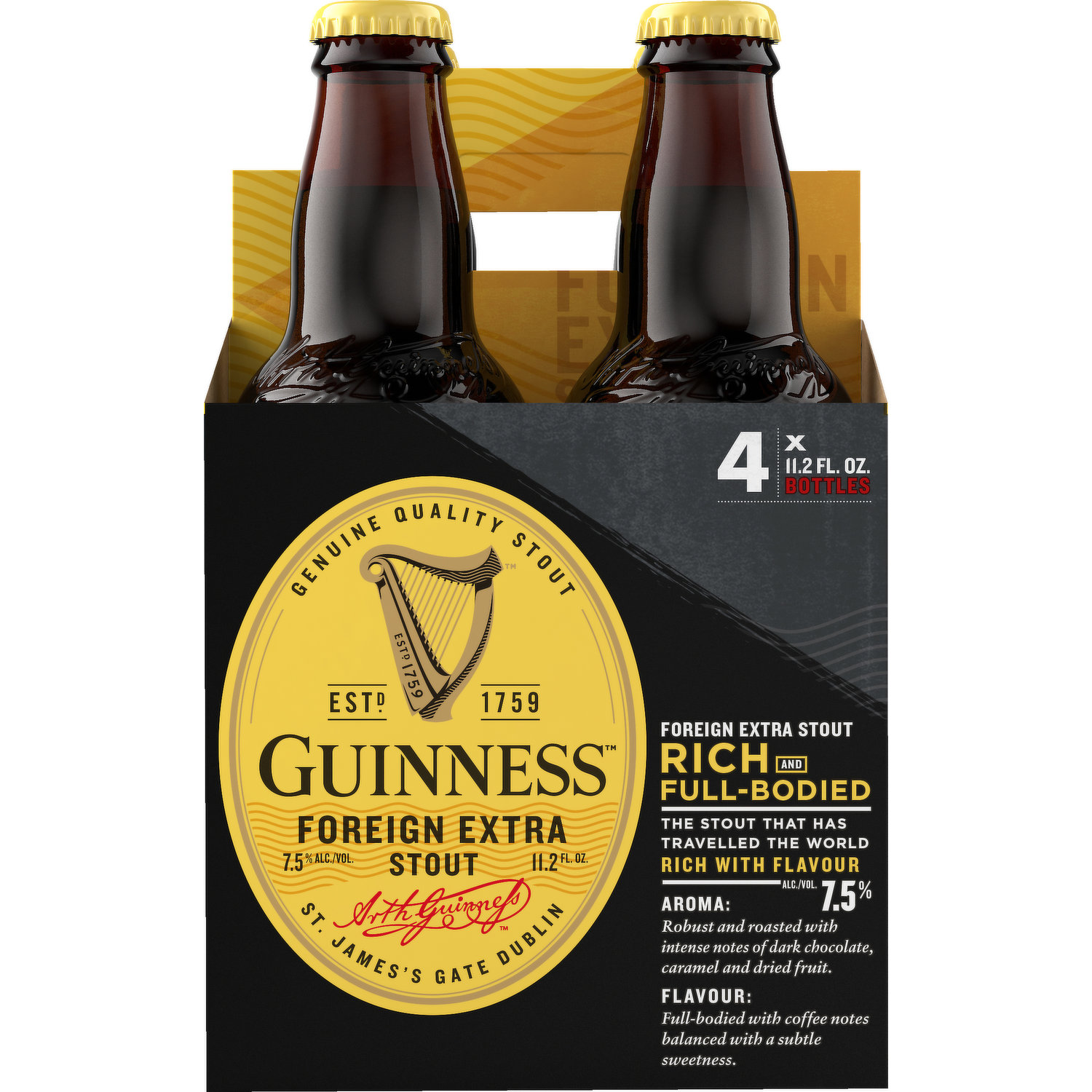 6x Cerveza Guinness Foreign Extra Stout Botellín 7,5º 330cc - Tost