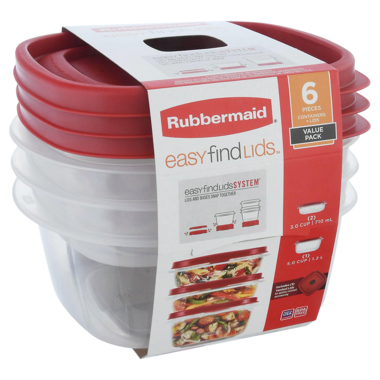 Rubbermaid Easy Find Lids Container, 710 Milliliter