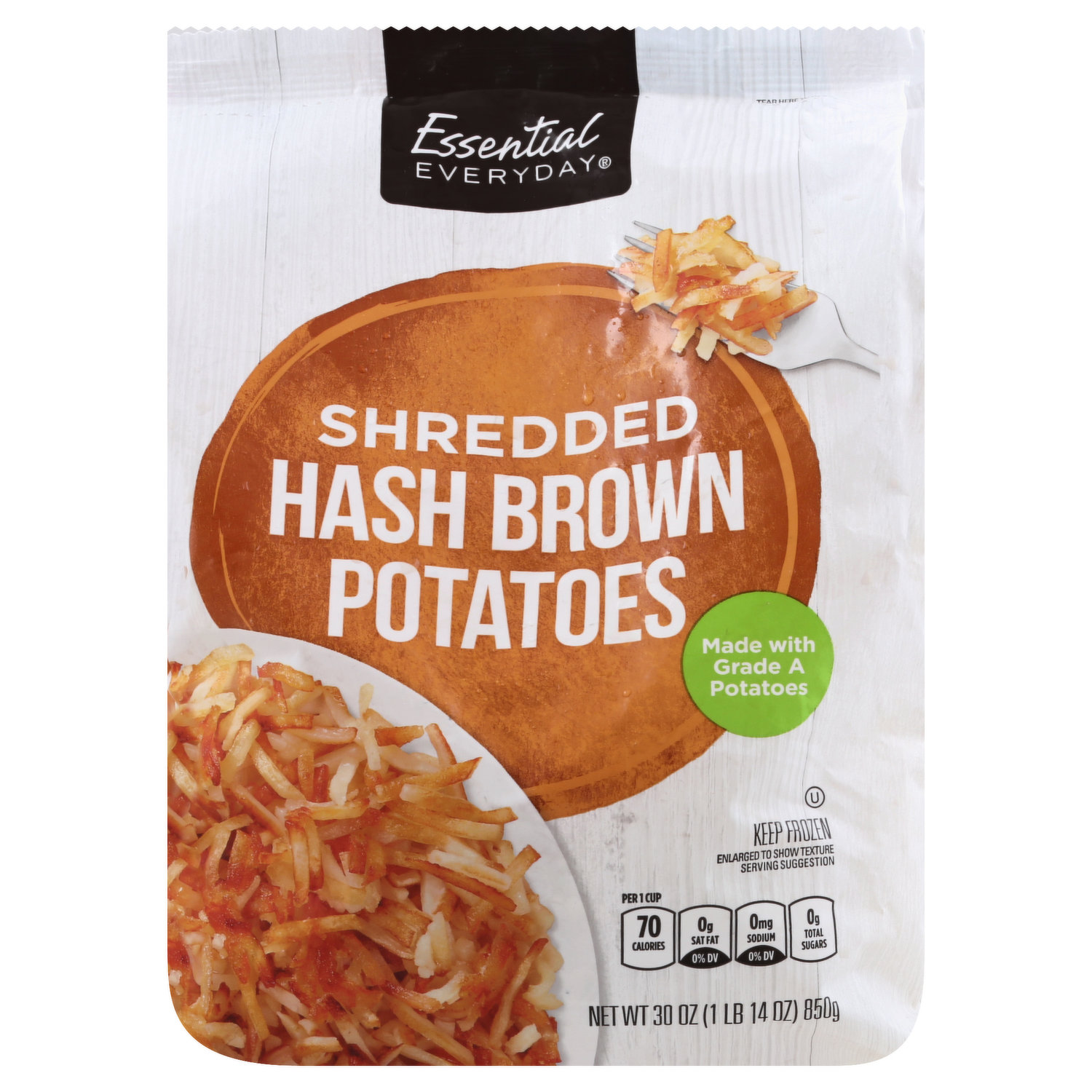 Great Value Shredded Hash Browns, 26 oz Bag (Frozen)