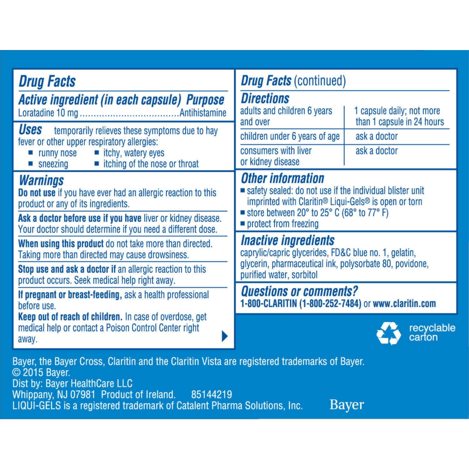 Claritin 20 mg safe