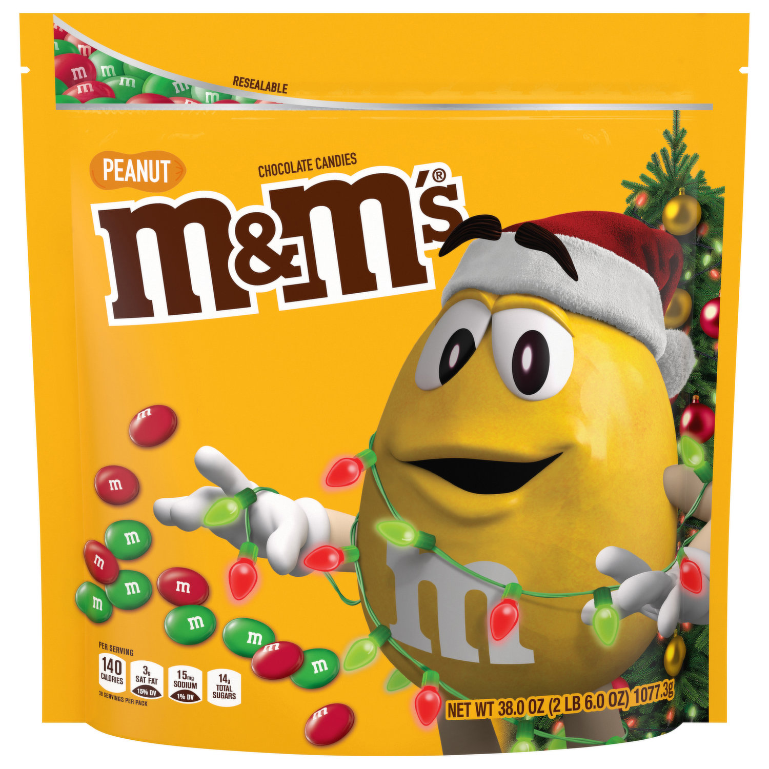 M&M'S Holiday Mint Chocolate Christmas Candy, 9.2 oz Bag