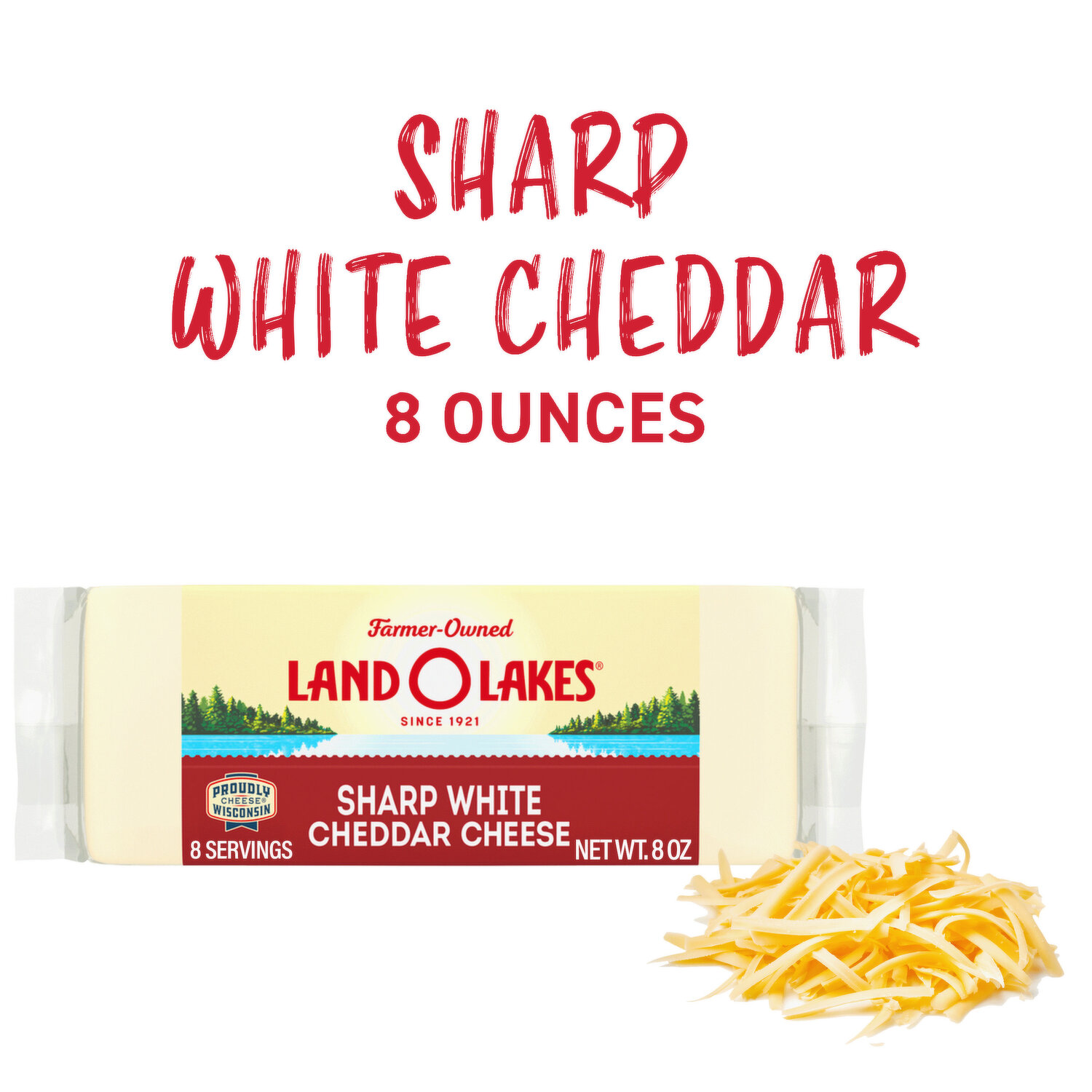 Land O Lakes Yellow Shredded Mild Cheddar Cheese, 5 Pound -- 4 per case.