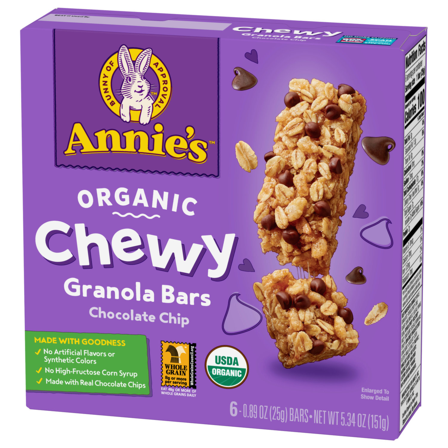 Annie's™ Organic Chocolate Chip Drizzle Granola Bars, 5 ct / 0.92 oz -  Fry's Food Stores