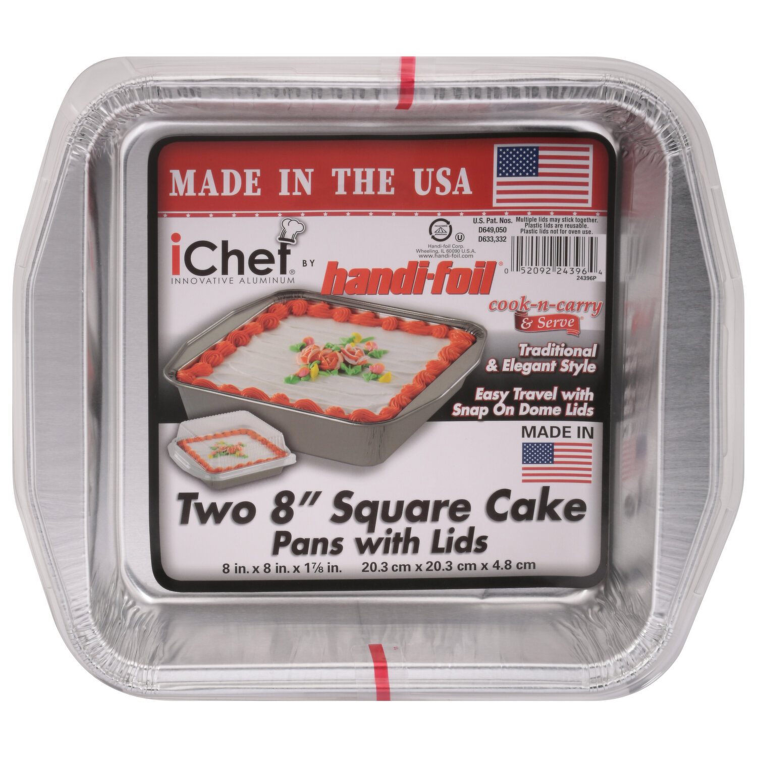 Handi-Foil Bake America Ultimates Cook-N-Carry Loaf Pans & Lids, Mini - 5 count