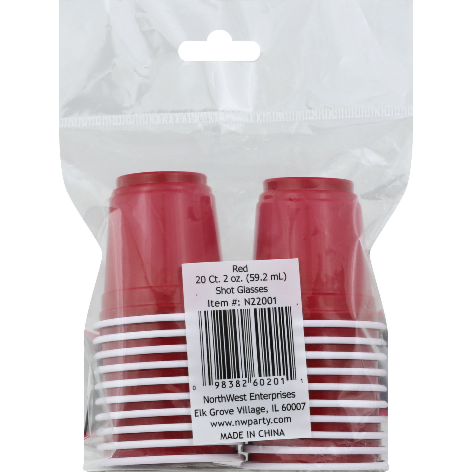 Mini Red Plastic Cups 20ct 2oz