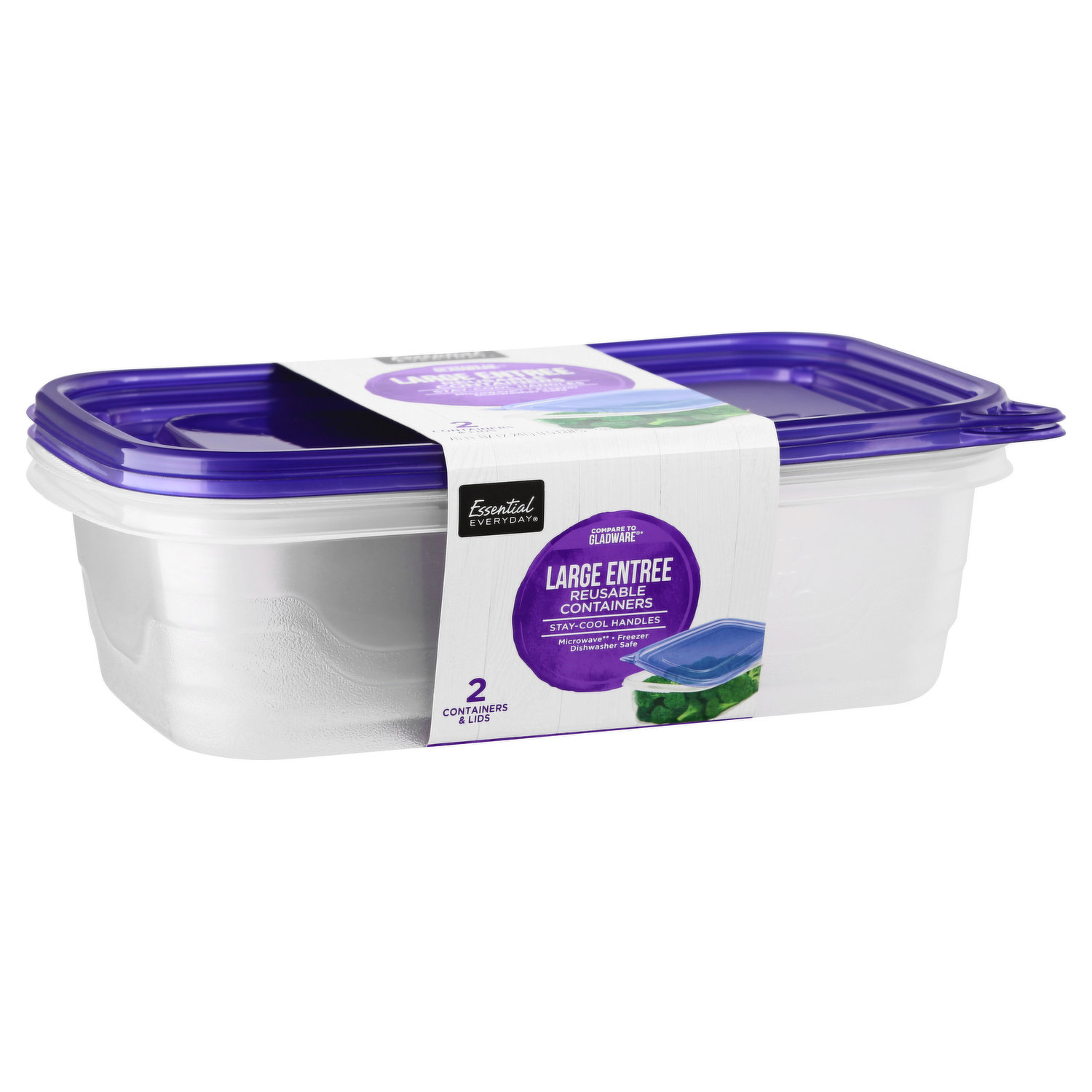 Essential Everyday Reusable Containers, Big Bowl, 48 Fluid Ounce 3 ea, Plastic Bags