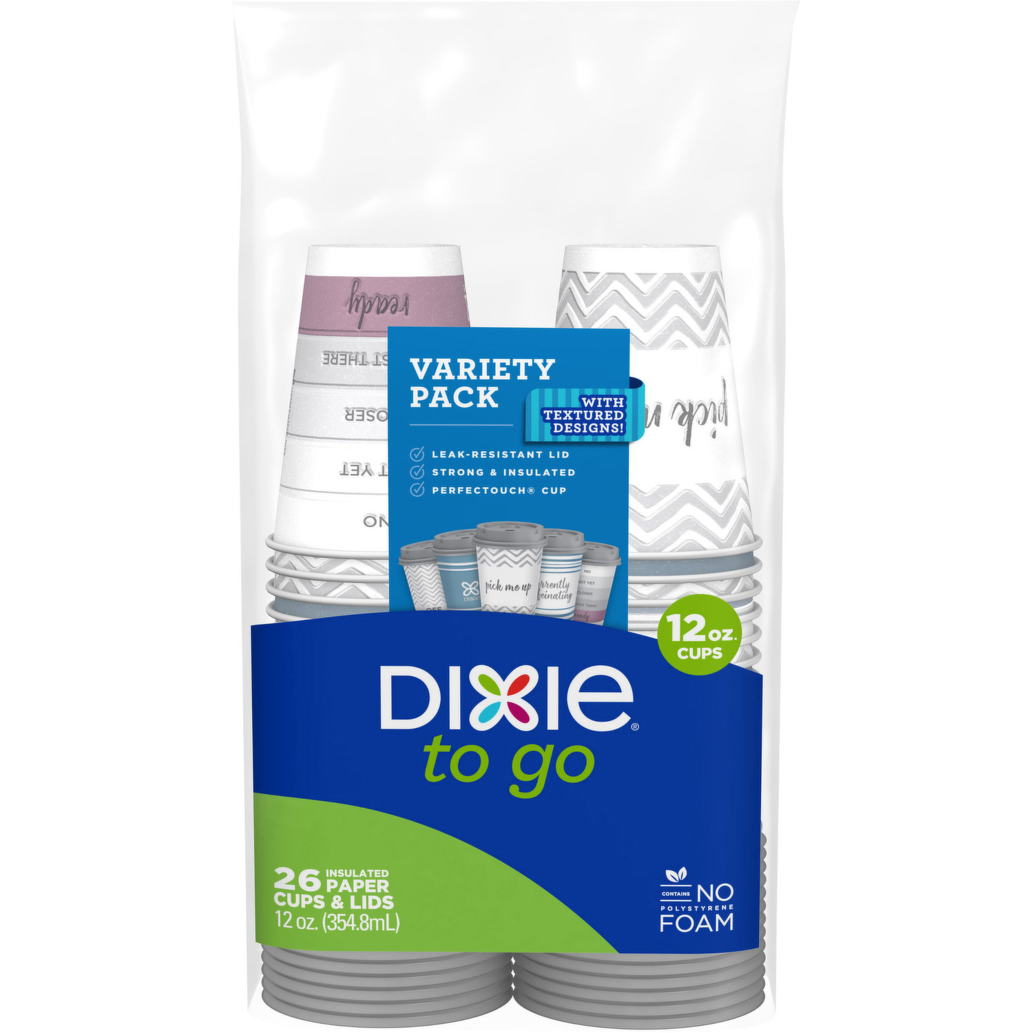 Dixie® To Go Printed Insulated Paper Cups and Lids 12 oz / 14 COUNT, 14 ct  - Kroger