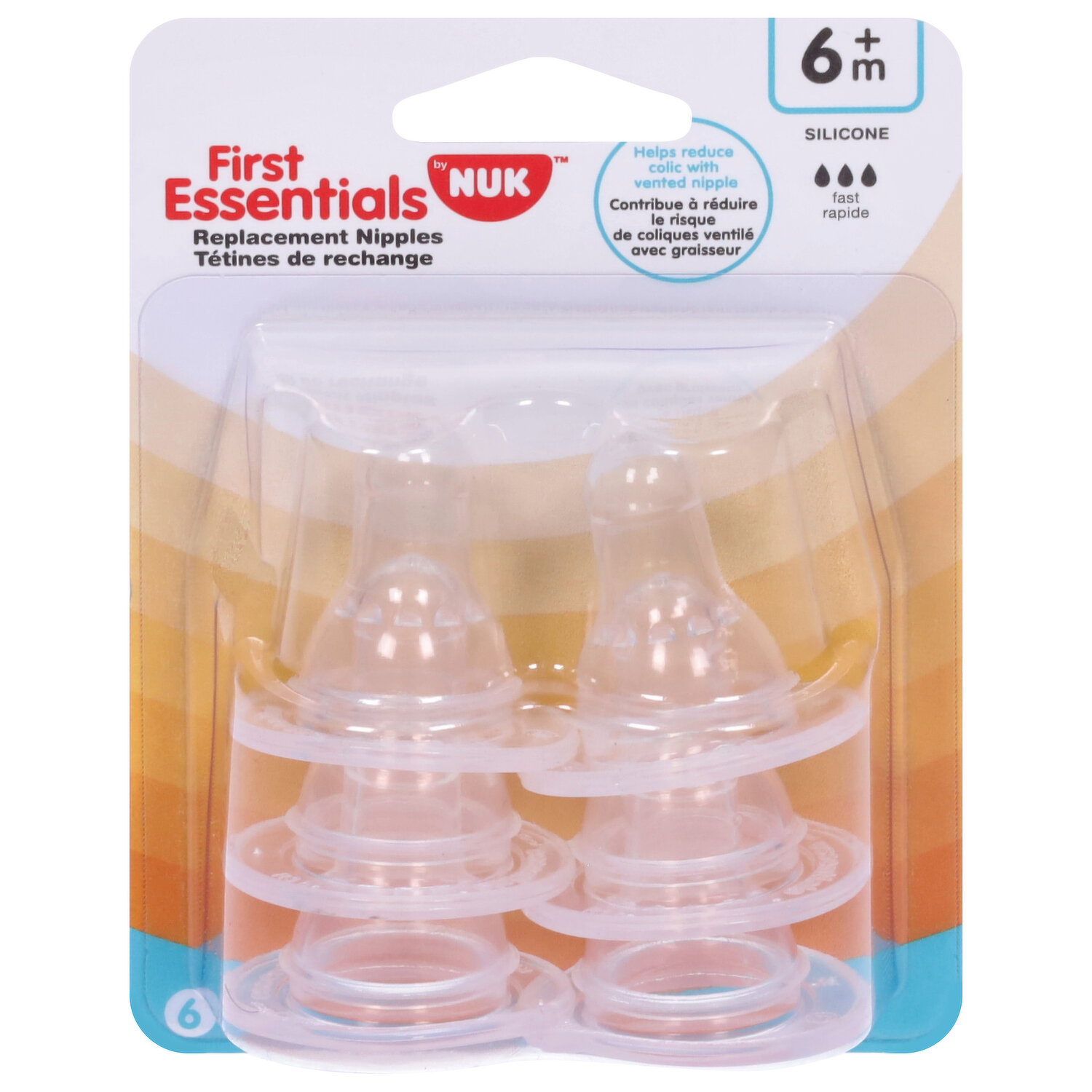 2x Tommee Tippee Closer to Nature Tétines Flow Fast Tétine 6m+ 2 pcs