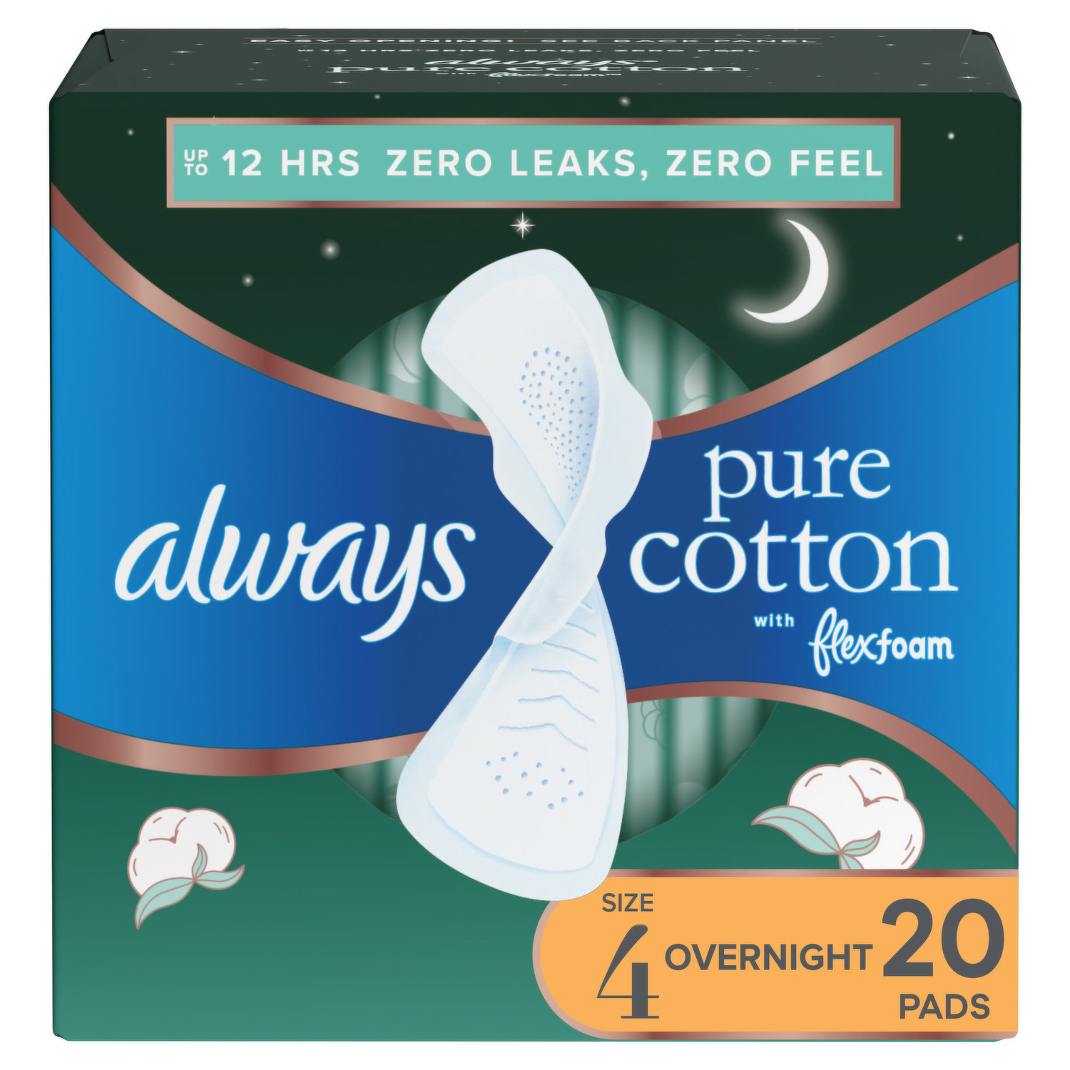 Tampax Pure Cotton Tampons, Contains 100% Organic Cotton Core, Super  Absorbency, 24 Ct, Unscented