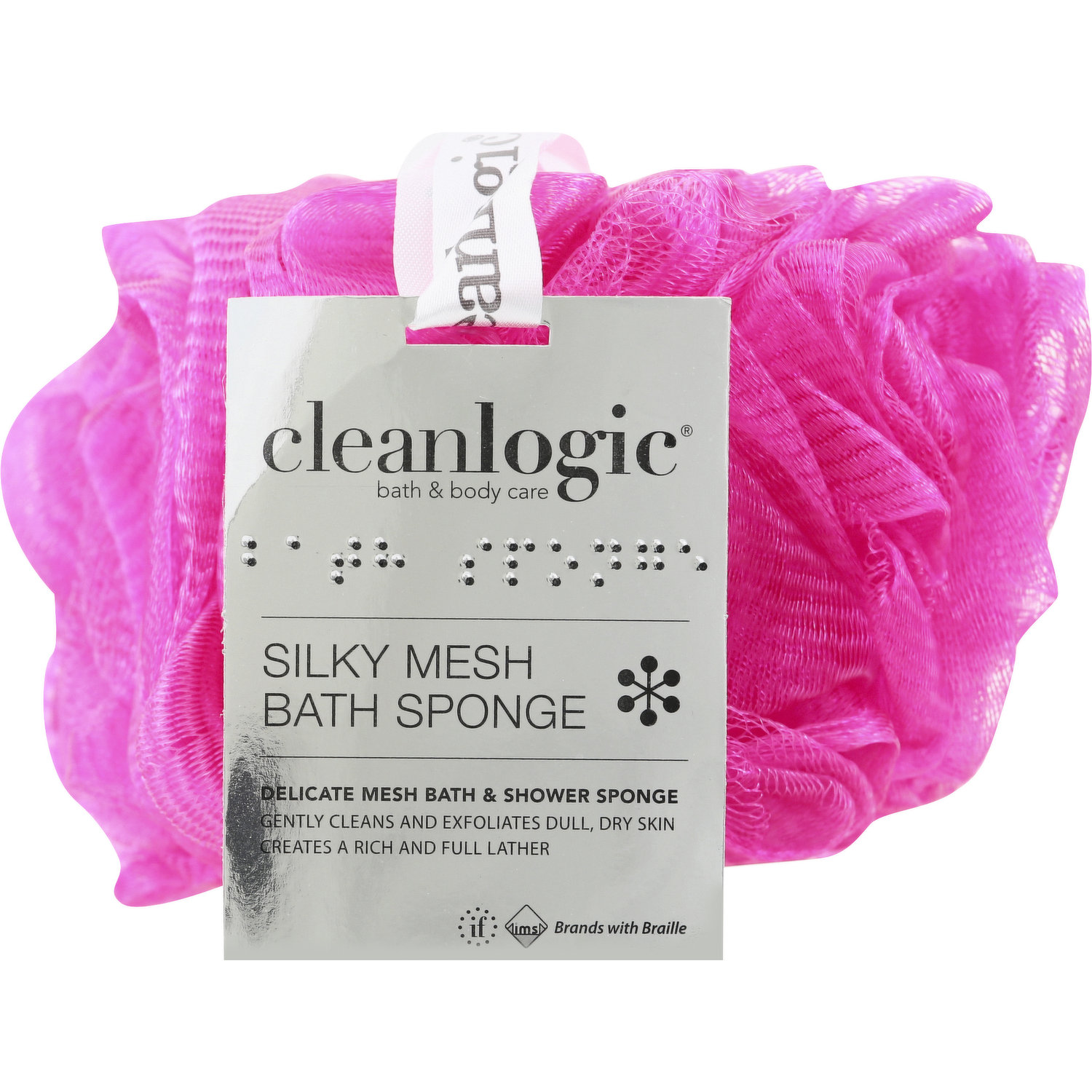 Simply Spa Silky Mesh Bath Sponge, Purple