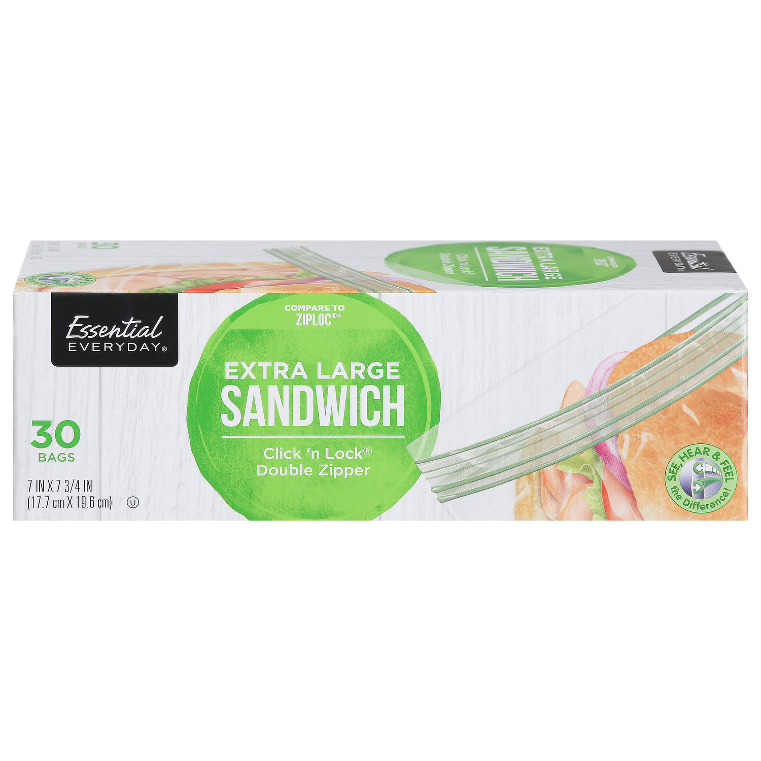 Giant Extra Larger Zipper Sandwich Bags - 30 ct box