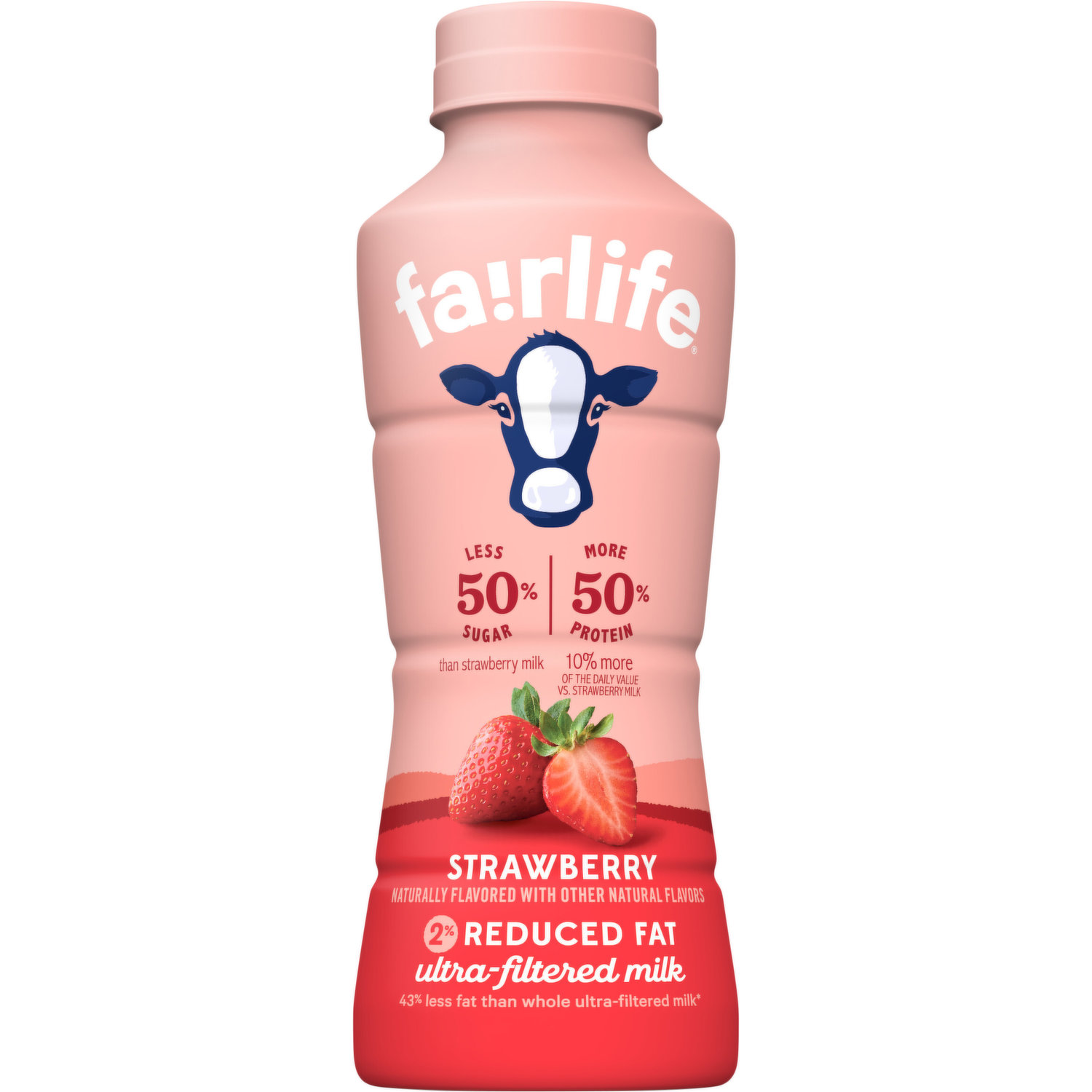 Fairlife Milk, Ultra-Filtered, Reduced Fat, 2%, Strawberry, 14 Fluid 