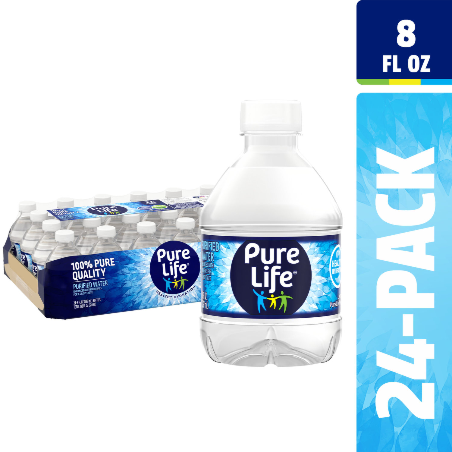 Pure Life Purified Water, 16.9 Fl Oz / 500 mL, Plastic Bottled Water (32  Pack)