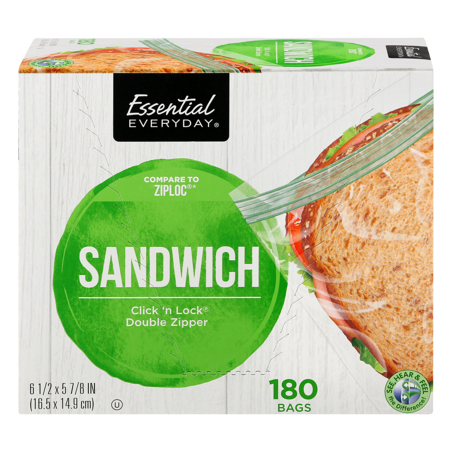 Essential Everyday Double Zipper Sandwich Bags