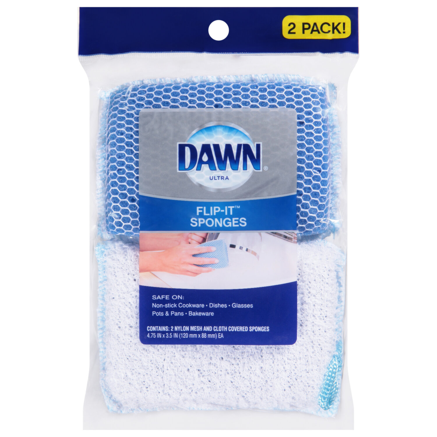 Non-Scratch Dish Soap Sponge Refill 2pk